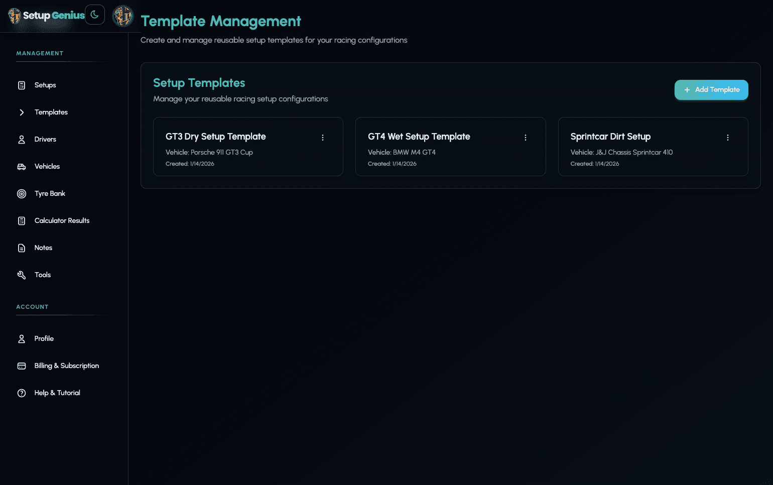 Setup Genius - Template Management
