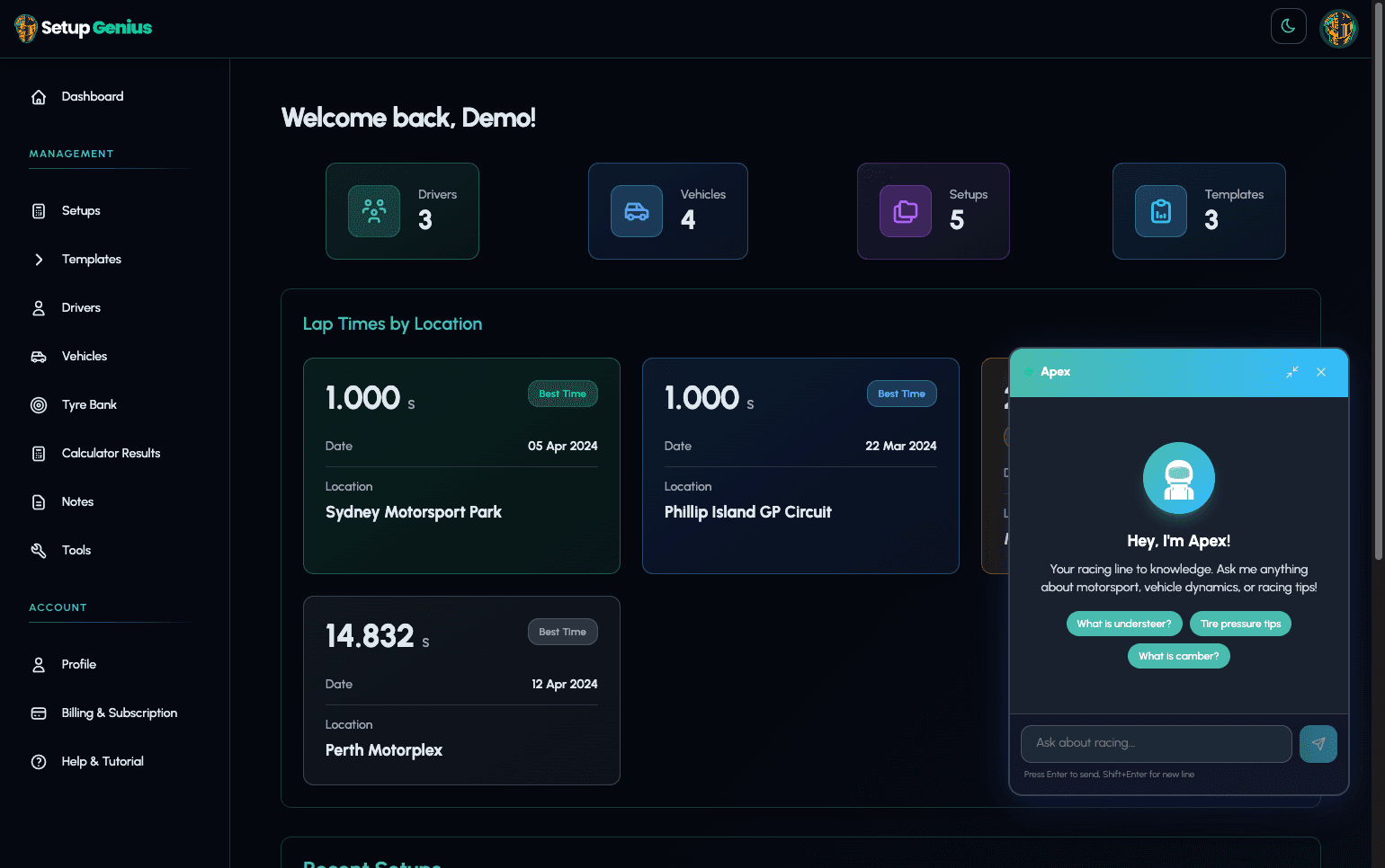 Setup Genius - Apex AI Chatbot Assistant